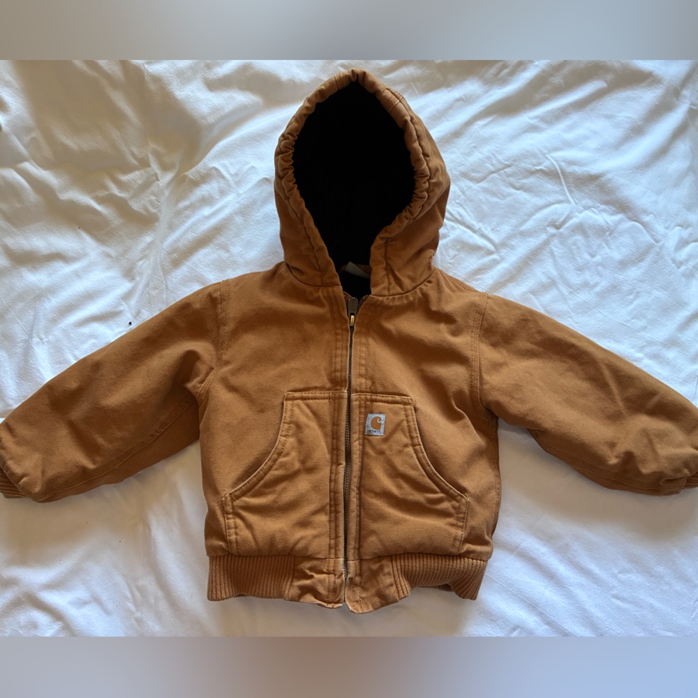 Carhartt Toddler Tan Hooded Puffer Jacket